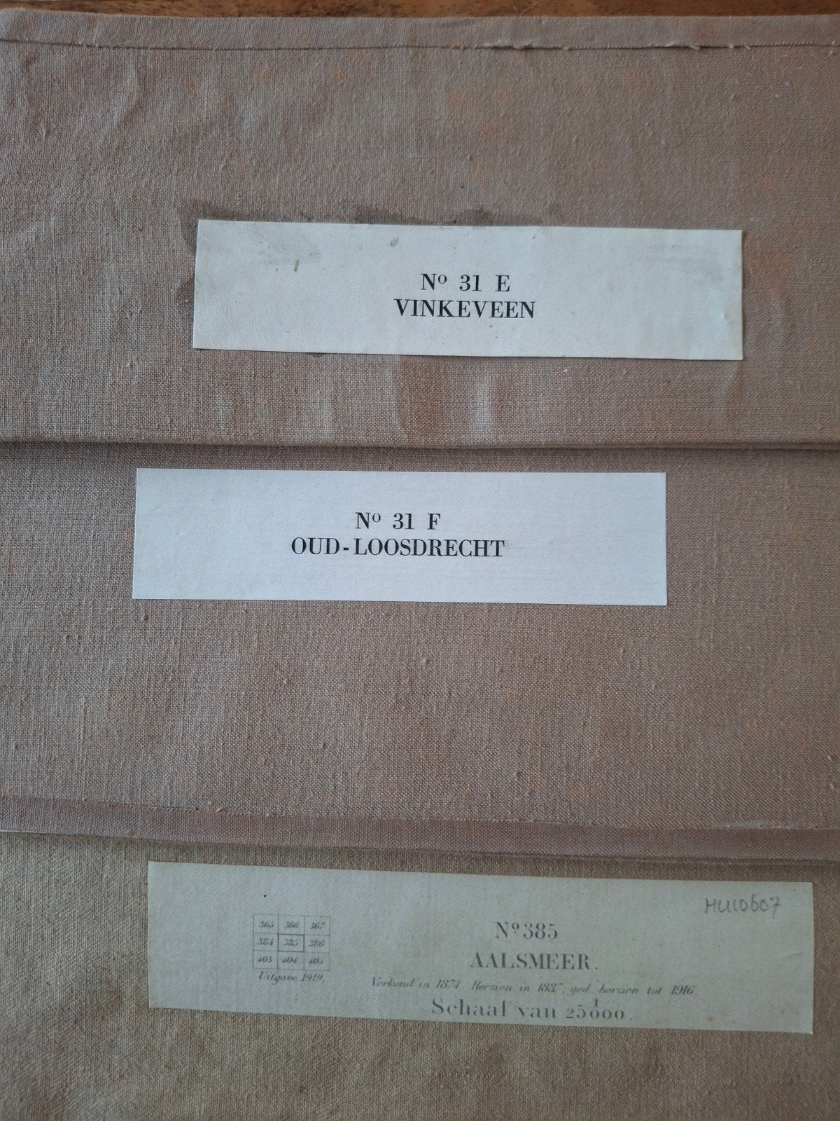 3 oude landkaarten op linnen, Boeken, Atlassen en Landkaarten, Gelezen, Ophalen of Verzenden, Landkaart, 1800 tot 2000