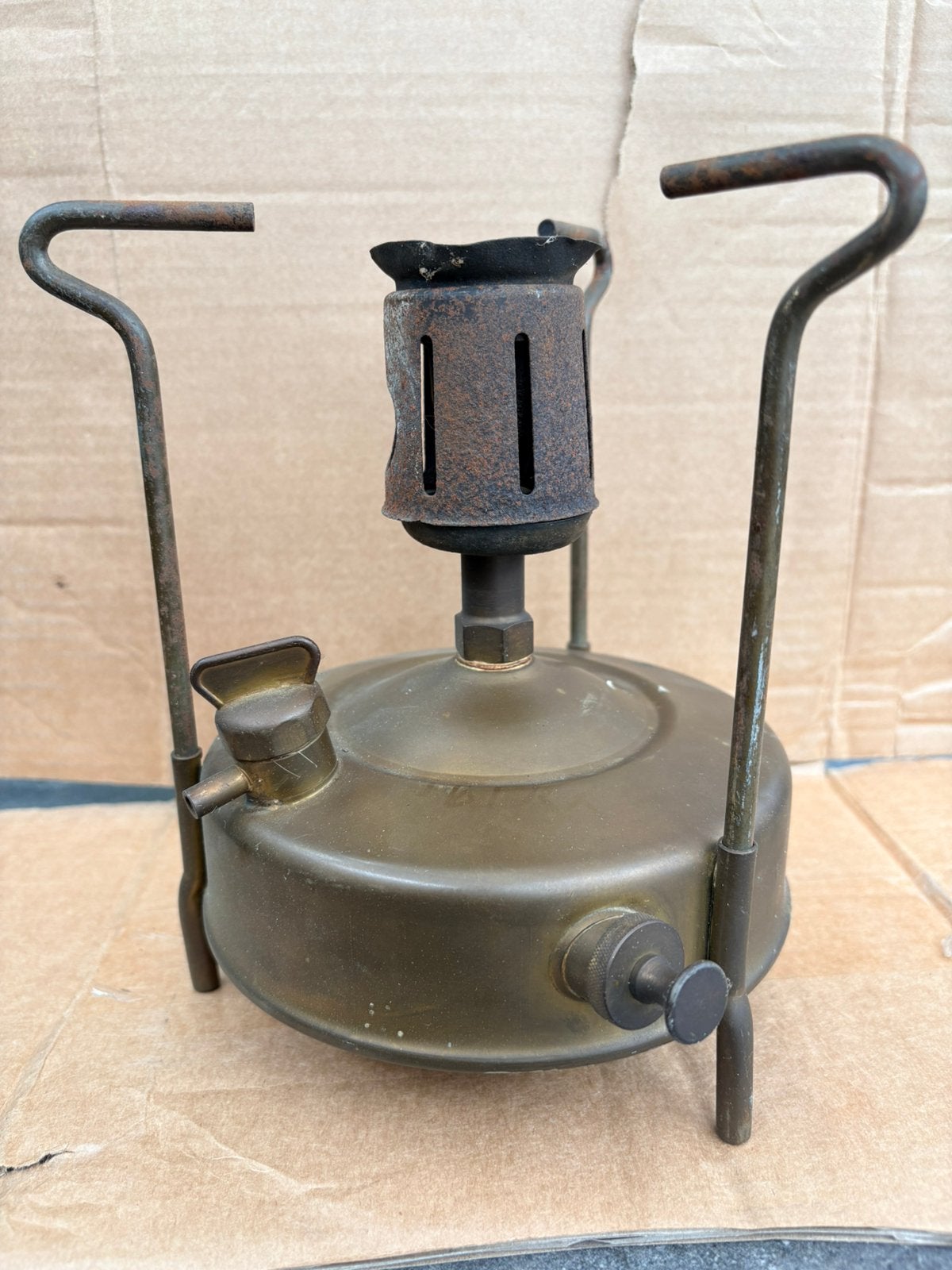 Vintage petroleum kooksteltje, Ophalen, Koper