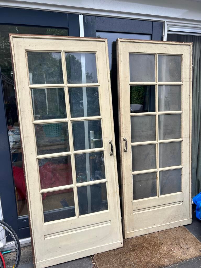 Jaren ‘30 ensuite houten deuren, Ophalen, Gebruikt, 80 tot 100 cm, Binnendeur