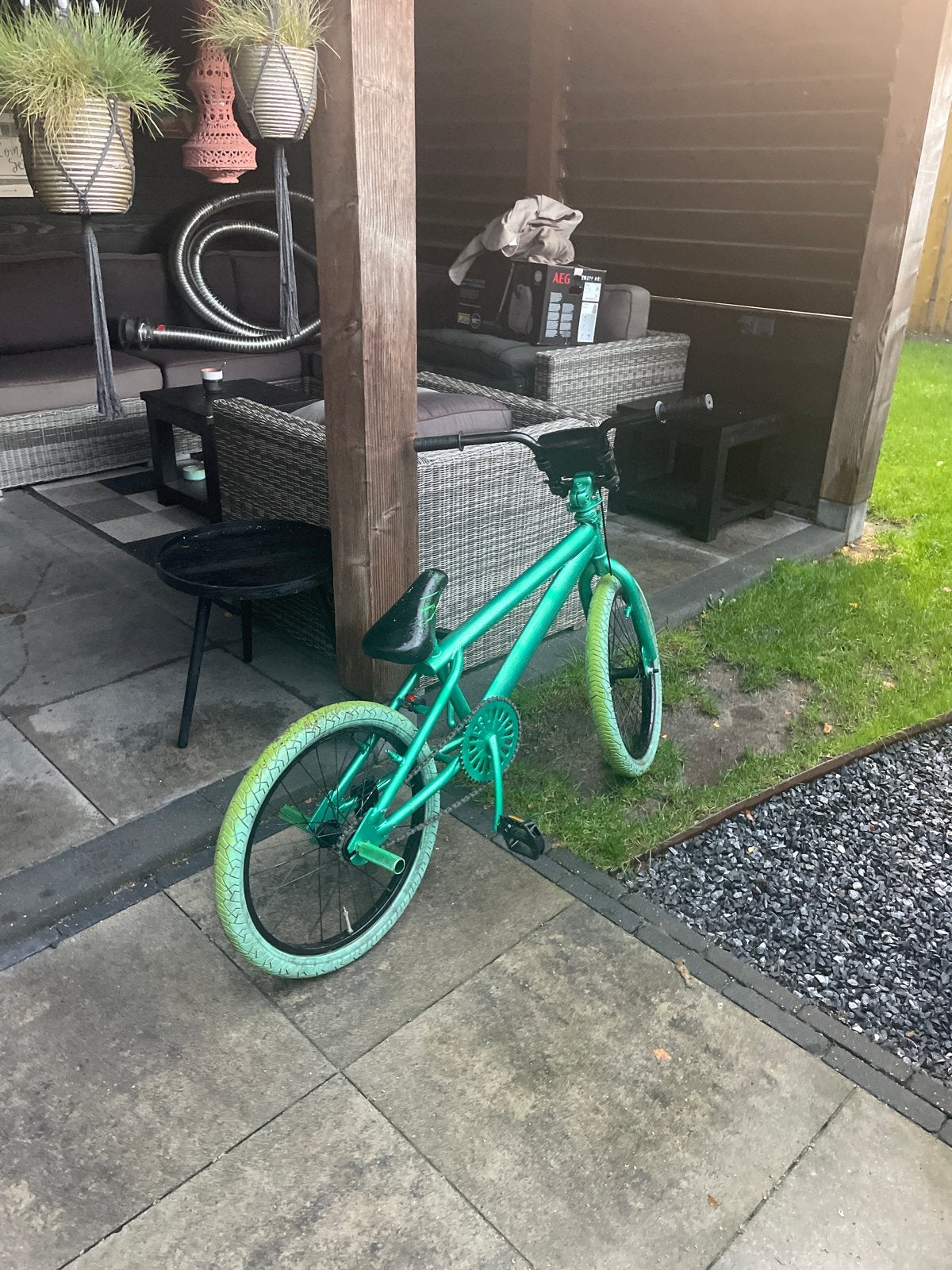 Groene BMX fiets met extra remset en origineel zadel, Ophalen, Gebruikt, Velgrem