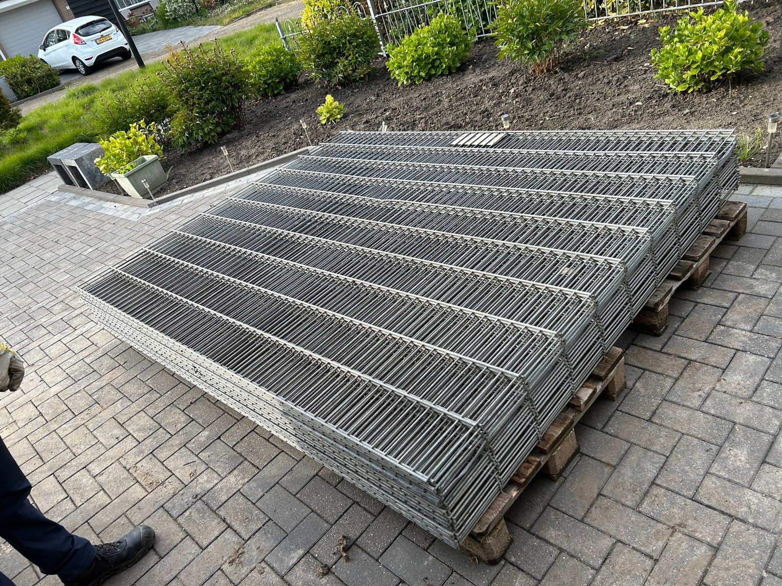 Dubbelstaafmat 868 hekwerk 2x2.5m - 16 stuks, Ophalen, Gebruikt, IJzer, Dubbelstaafmat hekwerk