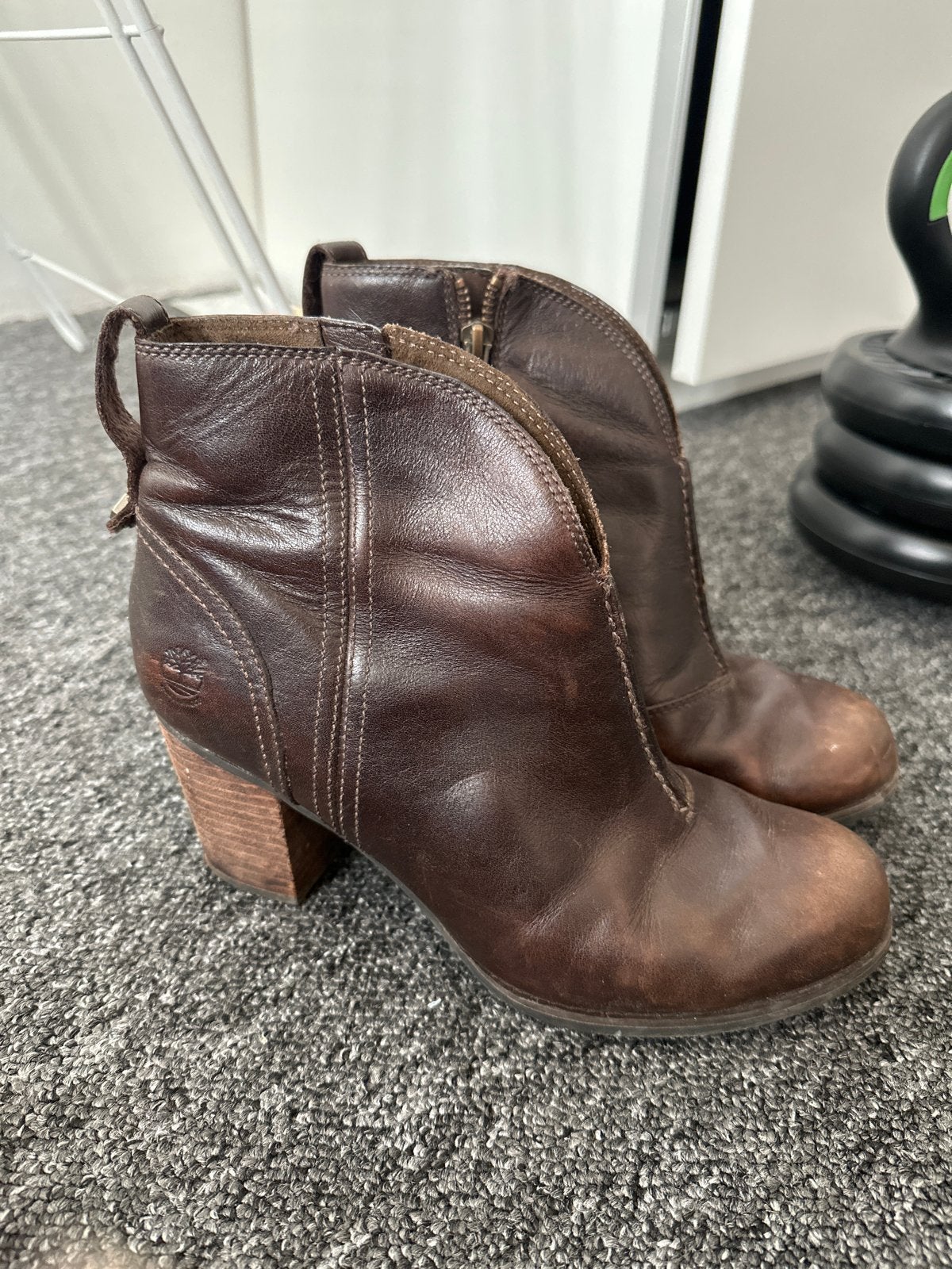 Timberland Enkellaarsjes - Bruin Leer - Maat 39, Ophalen of Verzenden, Gedragen, Bruin, Lage of Enkellaarzen