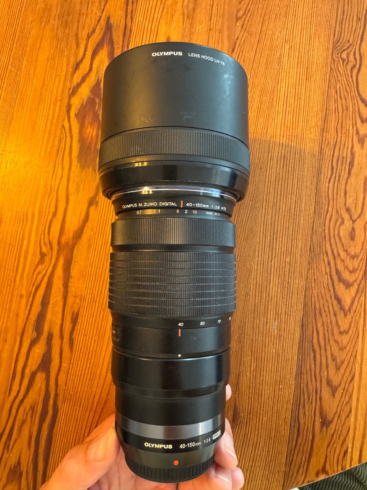 Olympus M.Zuiko Digital 40-150mm f/2.8 PRO Lens, Audio, Tv en Foto, Ophalen, Gebruikt, Micro Four Thirds, Lensdoppen