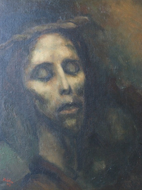 Toon Kelder (1894-1973) Le mort de Don Quichot, Antiek en Kunst, Ophalen, Doek, Portret of Personen, Olieverf