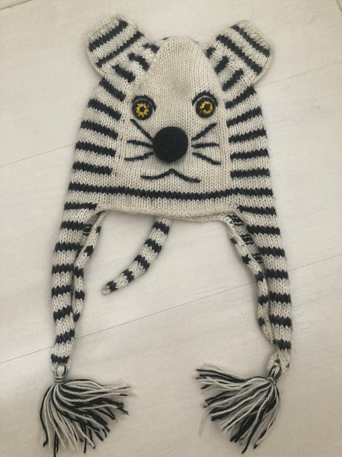 Van alpaca wol gebreide muts - verkleedkleren peuter, Kinderen en Baby's, Ophalen of Verzenden, Zo goed als nieuw, Jongen of Meisje
