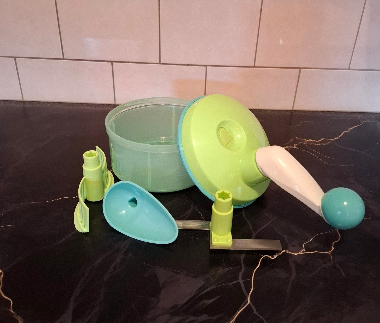 Tupperware Quick Chef hakmolen/mixer, Ophalen of Verzenden, Gebruikt, Groen, Overige typen