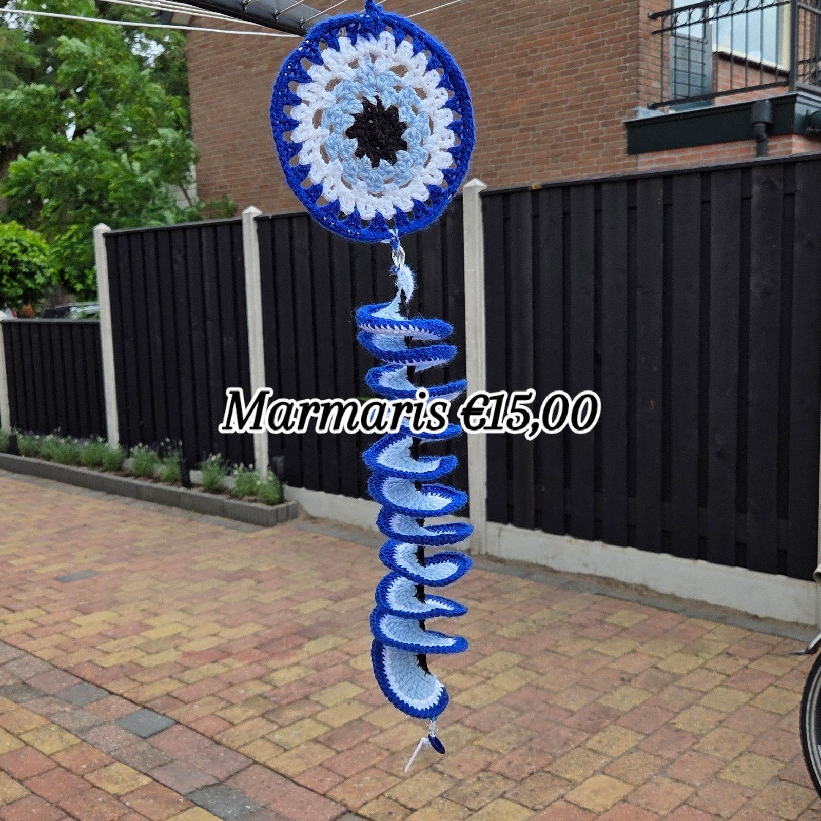 Gehaakte windspinner 'Marmaris' met boze oog, Ophalen of Verzenden