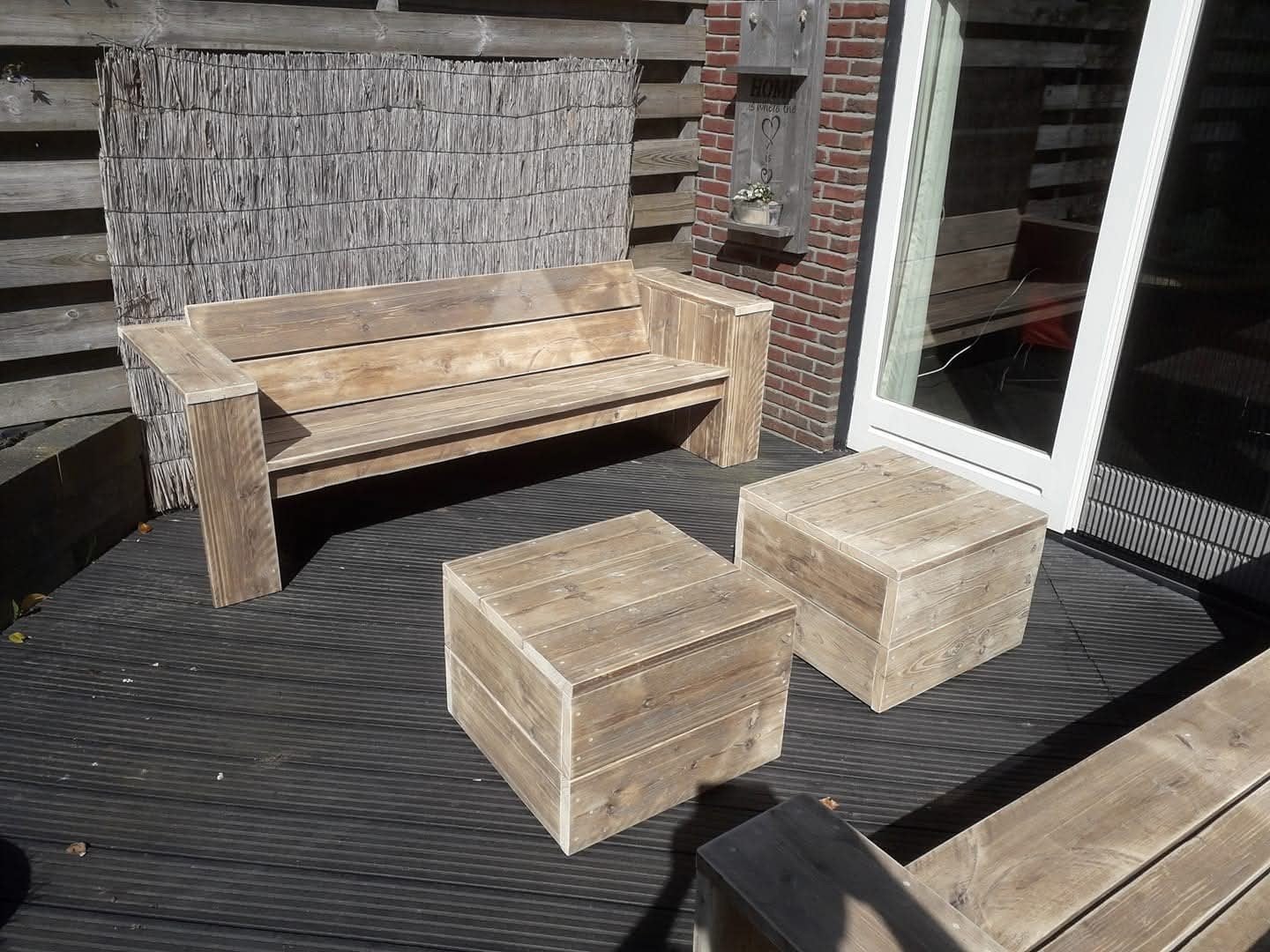Meubels van gebruikt steigerhout., Ophalen, Gebruikt, Hout