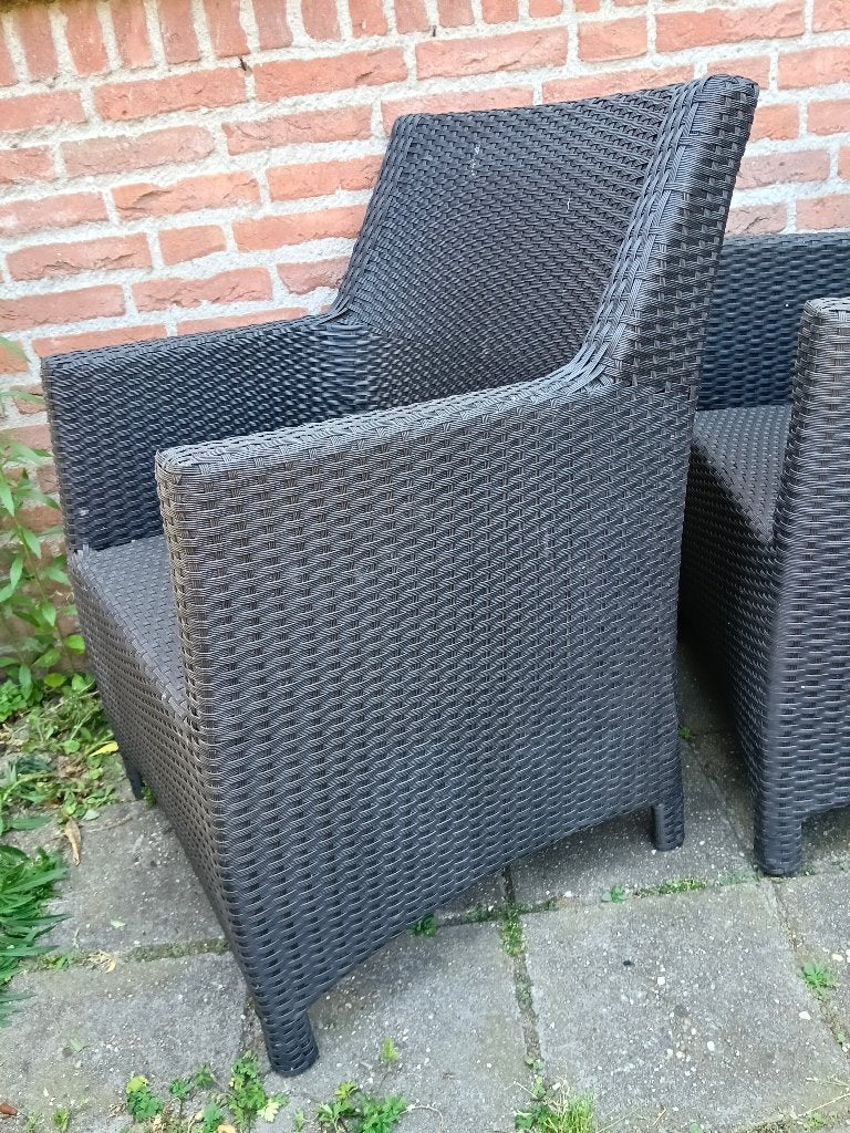 PR Design kunststof tuinstoelen 2 of 4 stuks, Tuin en Terras, Ophalen, Zo goed als nieuw, Wicker