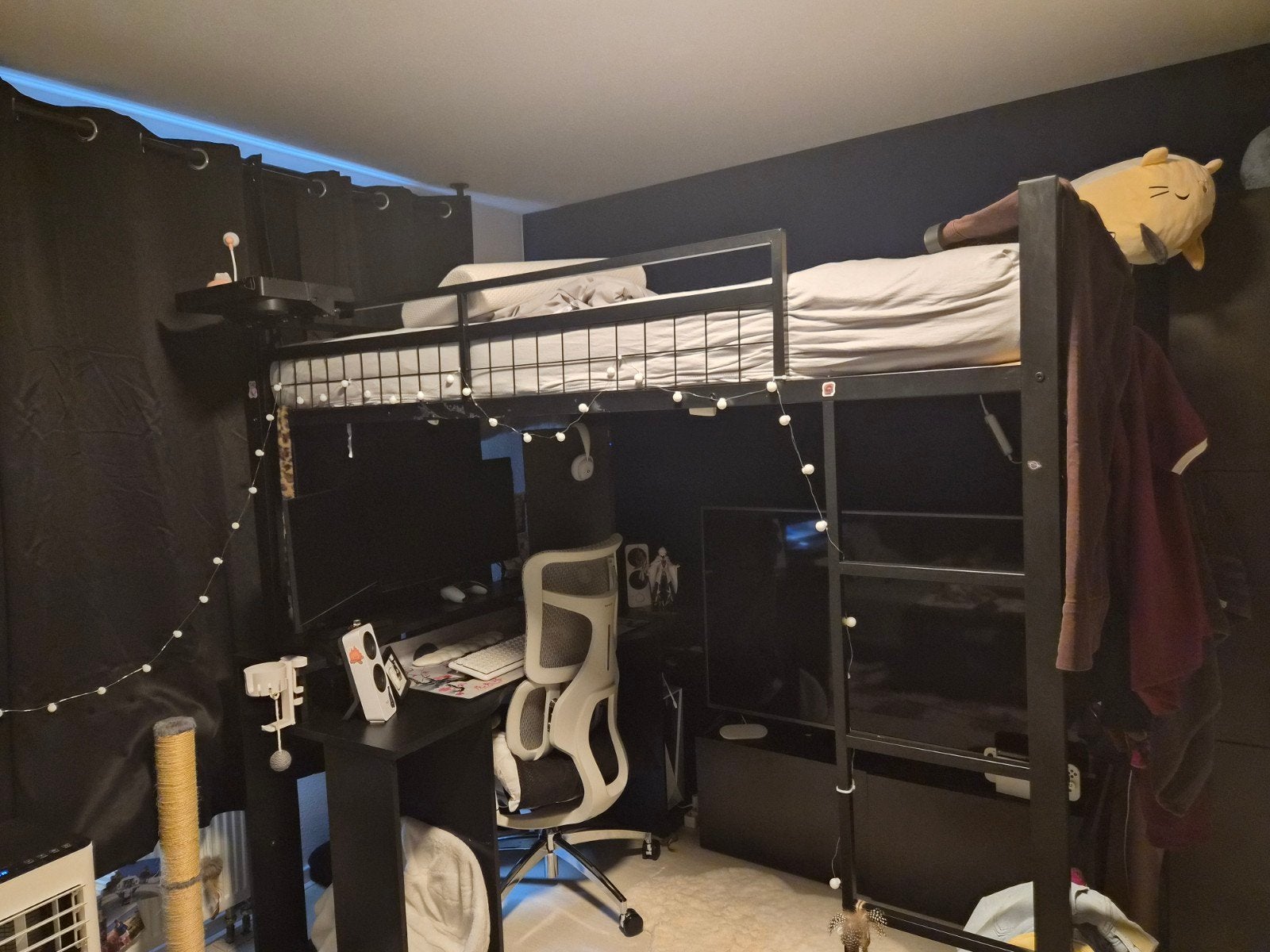 Amazon metalen Hoogslaper 140x200 cm - Zo goed als nieuw, Ophalen, Hoogslaper, 160 tot 180 cm, Tweepersoons