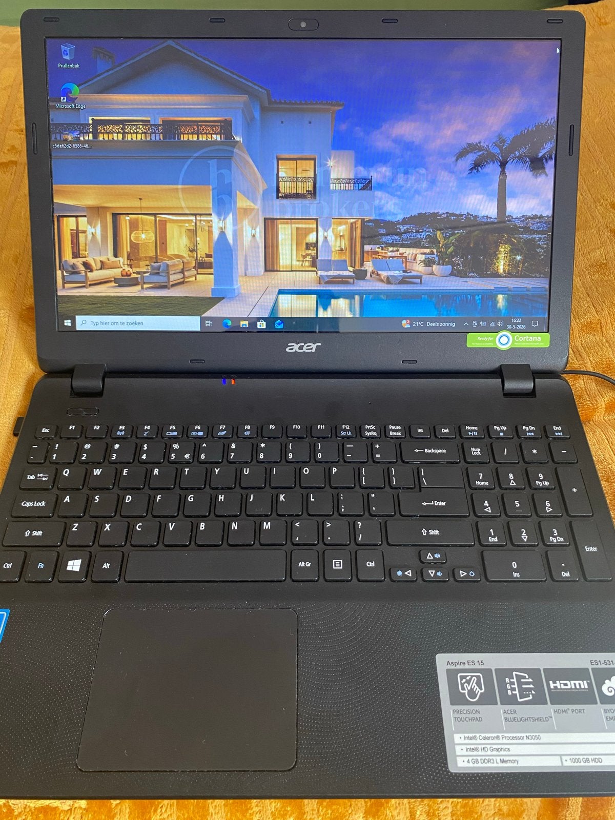Acer Aspire ES 15 Laptop -Intel Celeron N3050, 1TB GEHEUGEN, Computers en Software, Windows Laptops, Gebruikt, HDD, Minder dan 2 Ghz