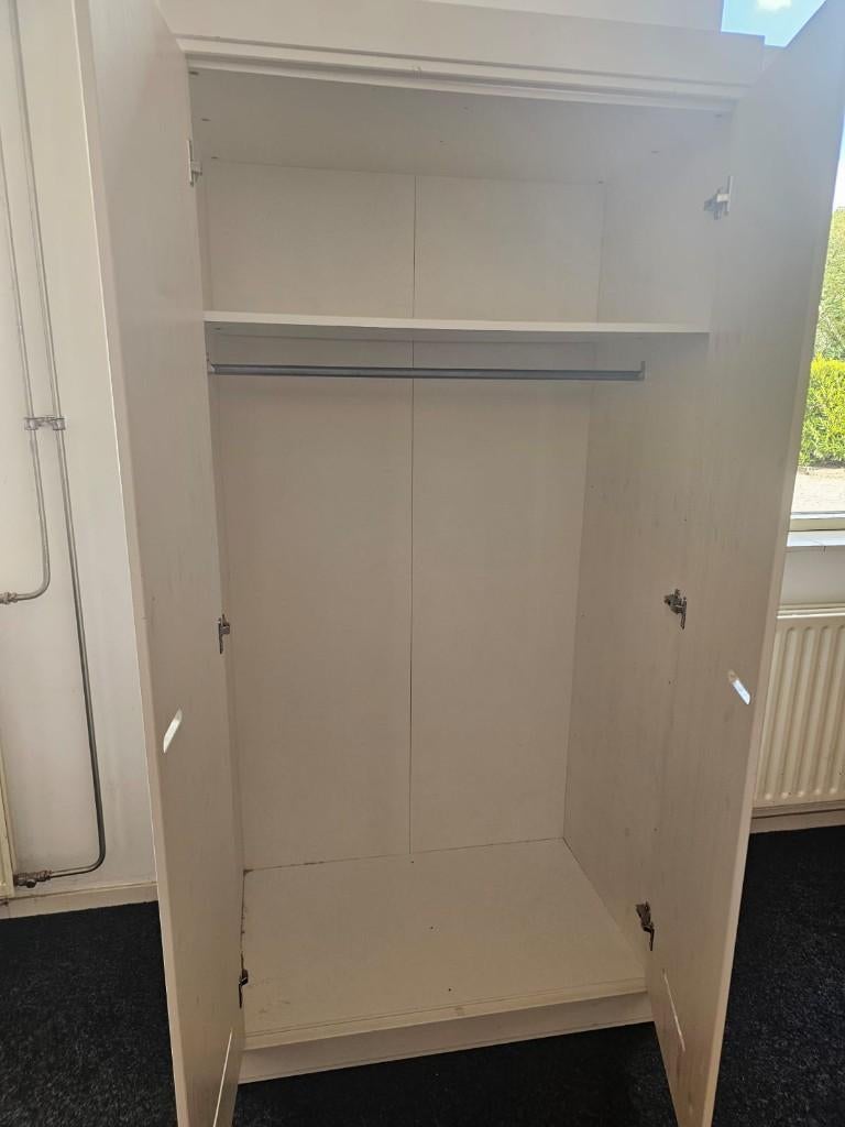 Kledingkast wit, Huis en Inrichting, Ophalen, Gebruikt, Met deur(en), 50 tot 100 cm