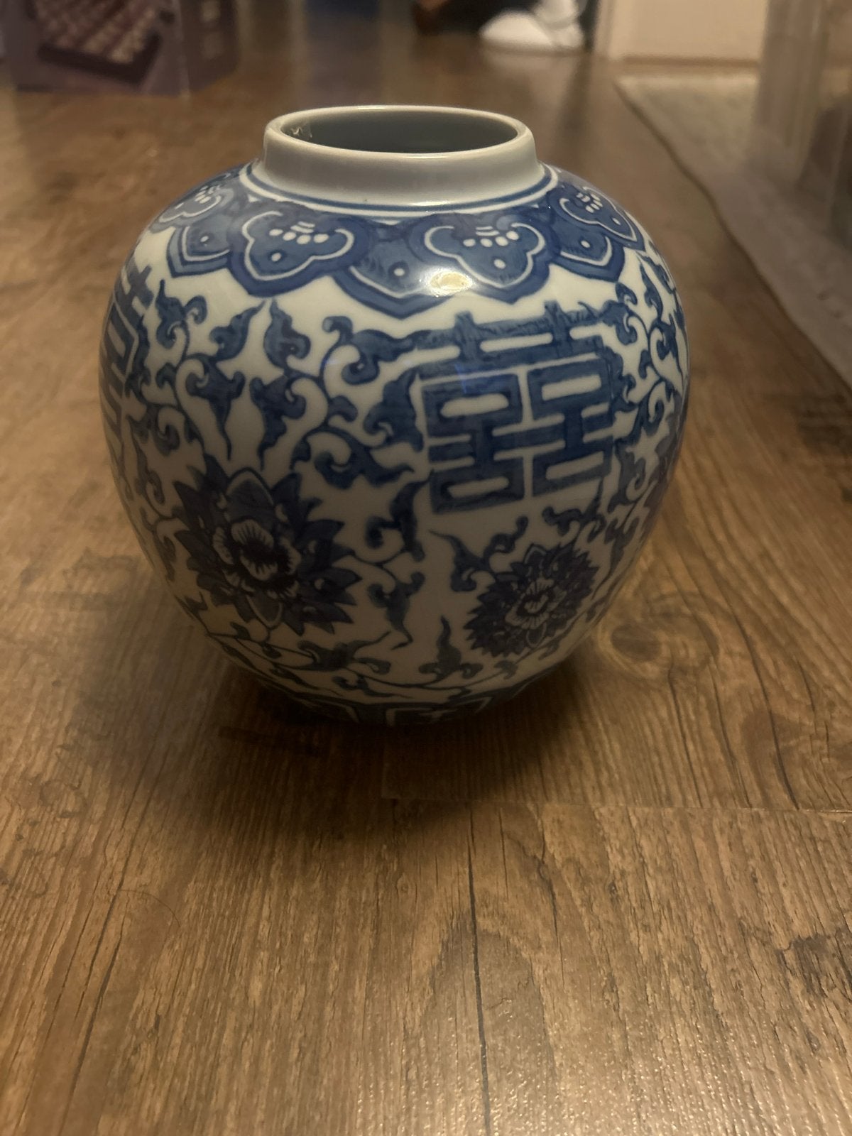 Antieke Chinese gemberpot blauw-wit porselein, Ophalen