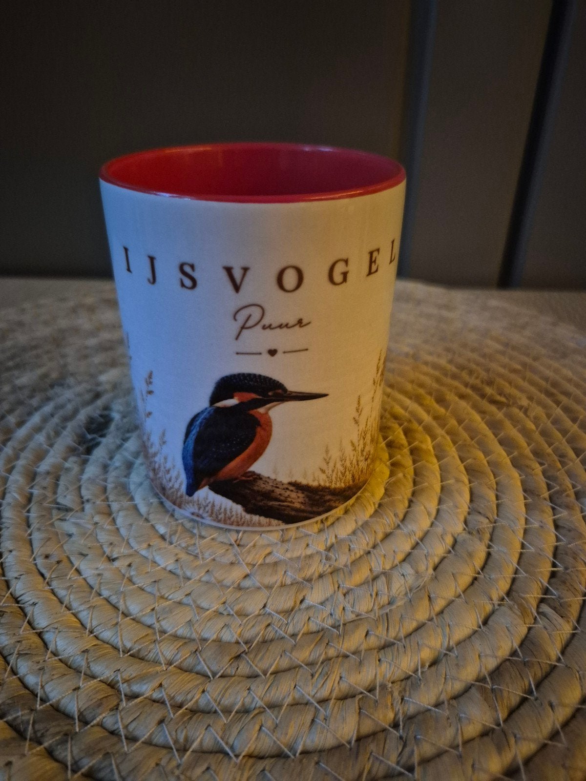 Mok met ijsvogel en bloemen, Overige merken, Keramiek, Nieuw, Overige stijlen