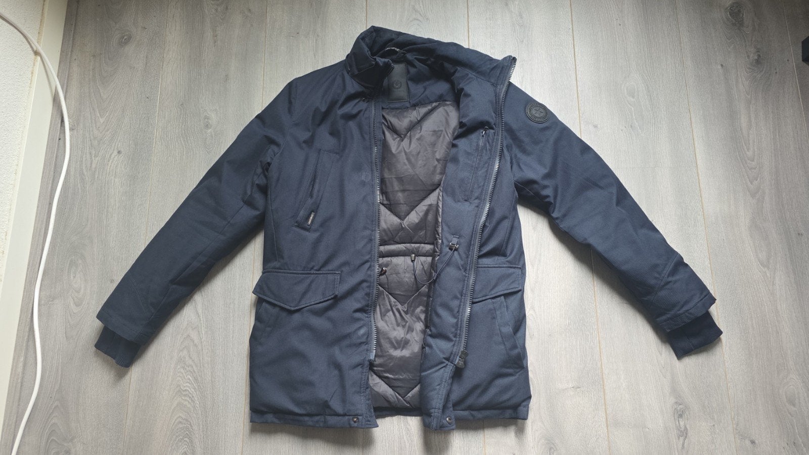 Airforce Parka Jas Donkerblauw, Ophalen of Verzenden, Zo goed als nieuw, Airforce, Maat 48/50 (M)