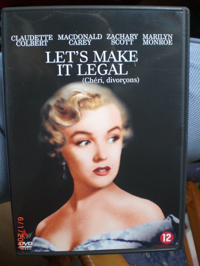 dvd Let's Make it Legal Marilyn Monroe Claudette Colbert Rob, Engels, Nederlands, Ophalen of Verzenden, Zo goed als nieuw