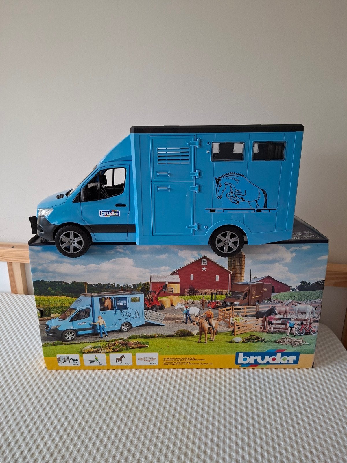 Bruder paardentrailer met 2 paarden - deur defect, Ophalen of Verzenden, Gebruikt