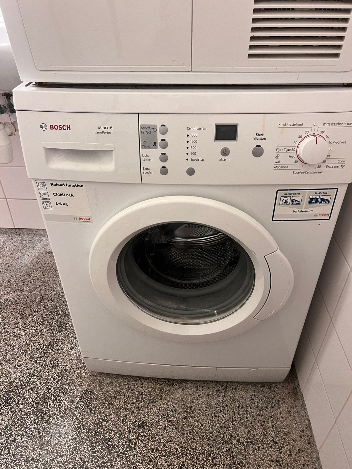 Bosch Maxx 6 VarioPerfect Wasmachine – 6kg – In goede staat, Ophalen, Gebruikt, Voorlader, 85 tot 90 cm