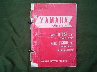 Yamaha DT250 DT360 1974 motorcycle parts list, Ophalen of Verzenden, Yamaha