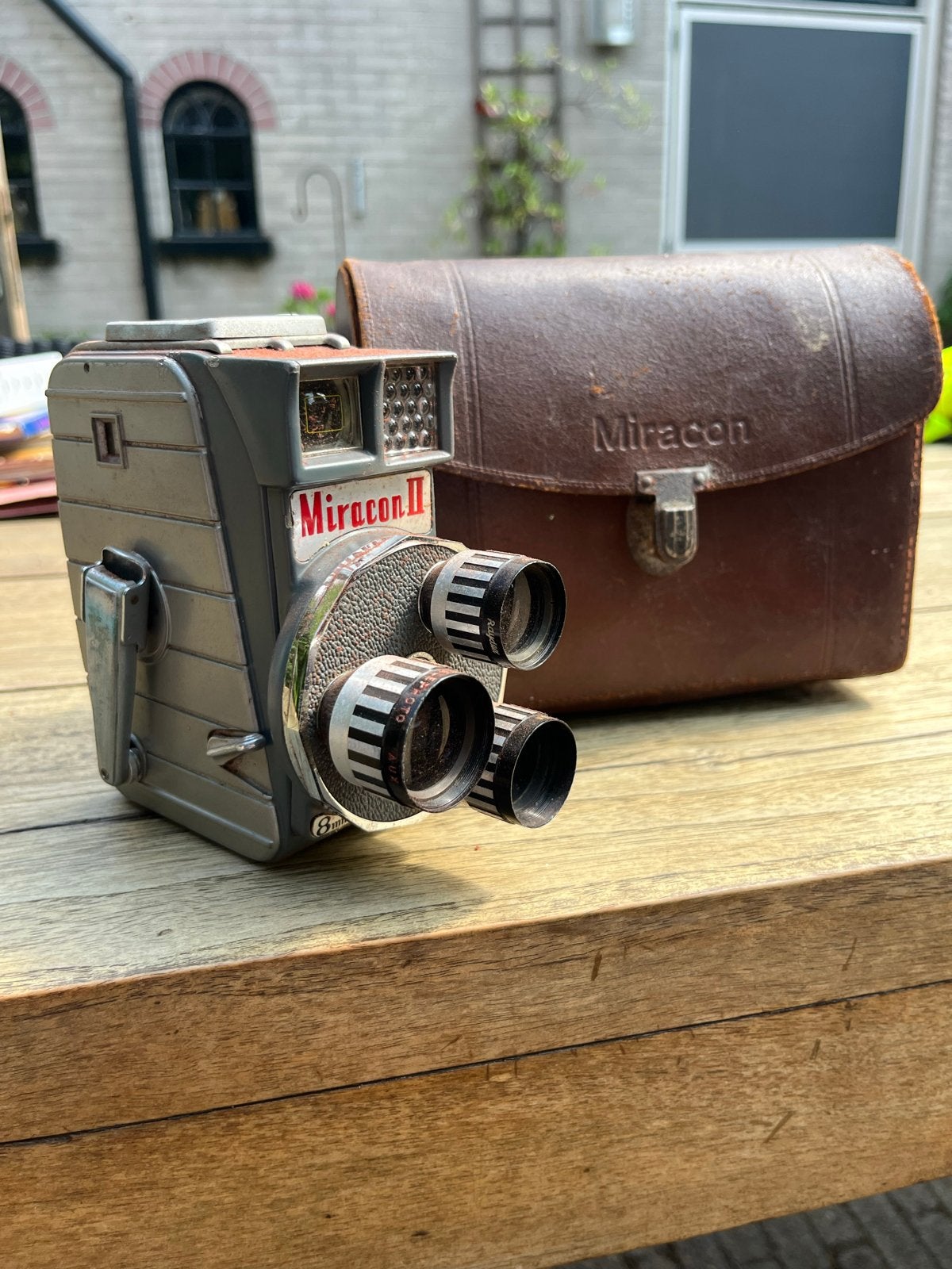Oude Miracon II filmcamera met leren tas, Ophalen of Verzenden, 8mm, Camera