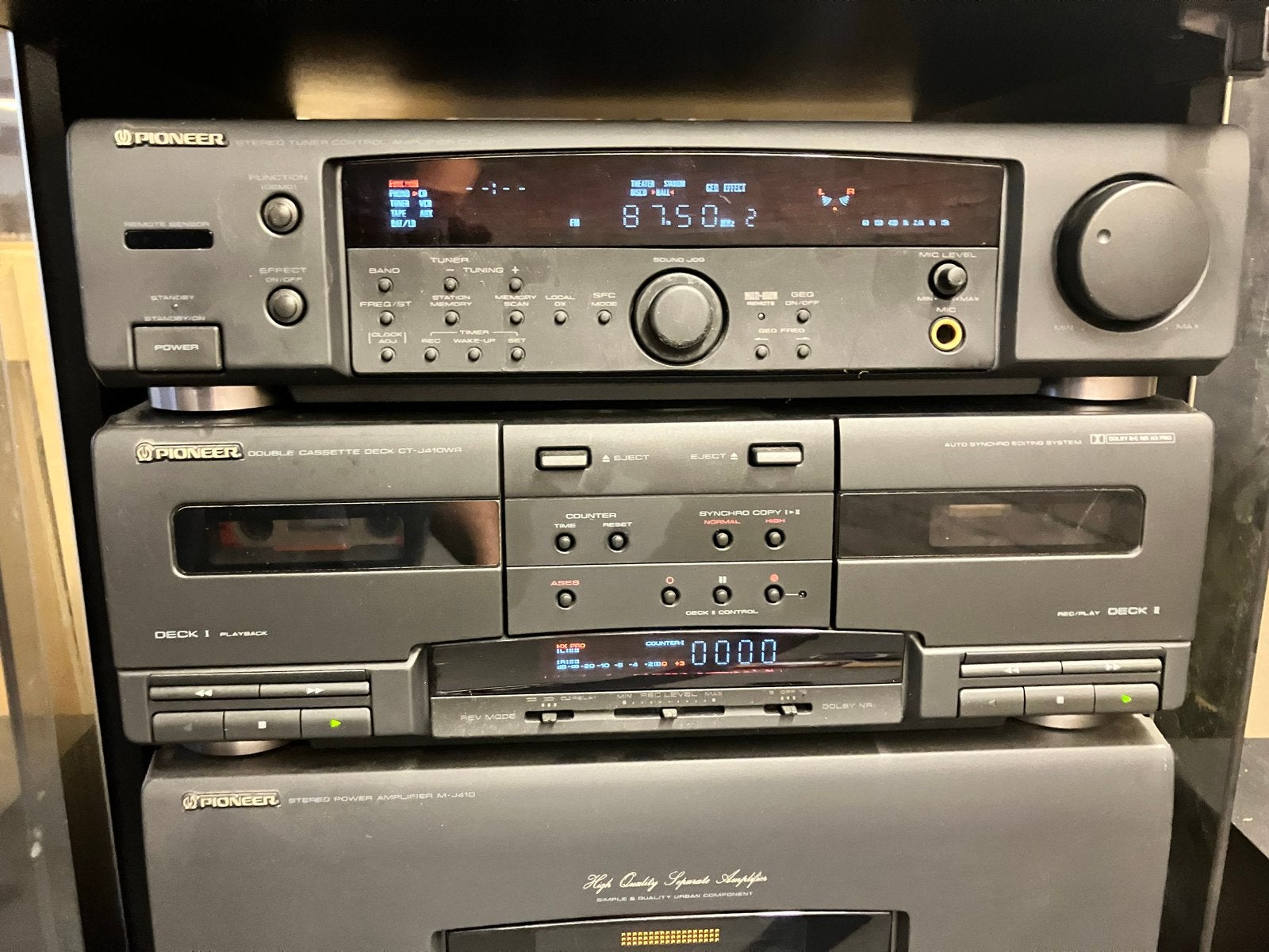 Pioneer Stereoset met dubbel cassettedeck en CD-speler, Ophalen, Gebruikt, Tuner of Radio, Losse componenten