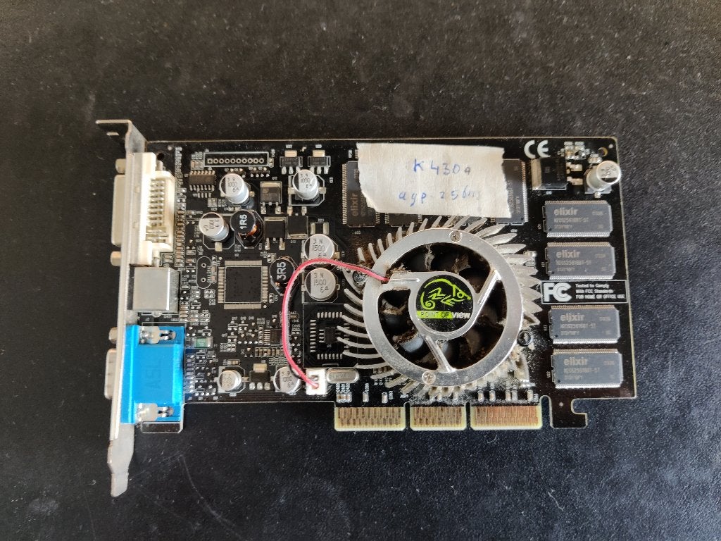 AGP Videocard 256MB Geforce FX 5600XT W/TX/DVI [K430a] 1-6, Computers en Software, Videokaarten, Gebruikt, Ophalen of Verzenden