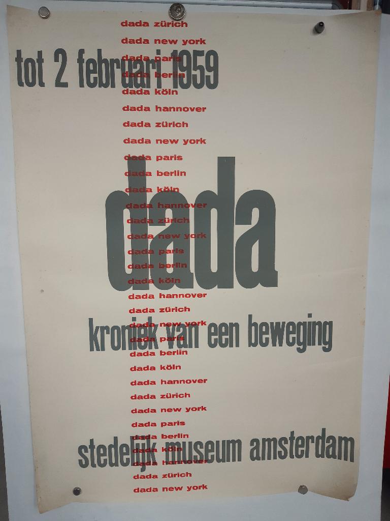Originele poster Stedelijk Museum DADA Zurich Sandberg, Verzenden, A1 t/m A3, Reclame, Rechthoekig Staand