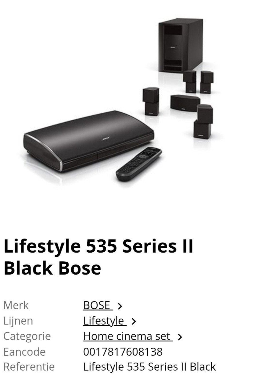 Bose Lifestyle 535 serie II met SoundTouch adapter, 70 watt of meer, Zo goed als nieuw, 5.1-systeem, Overige spelers