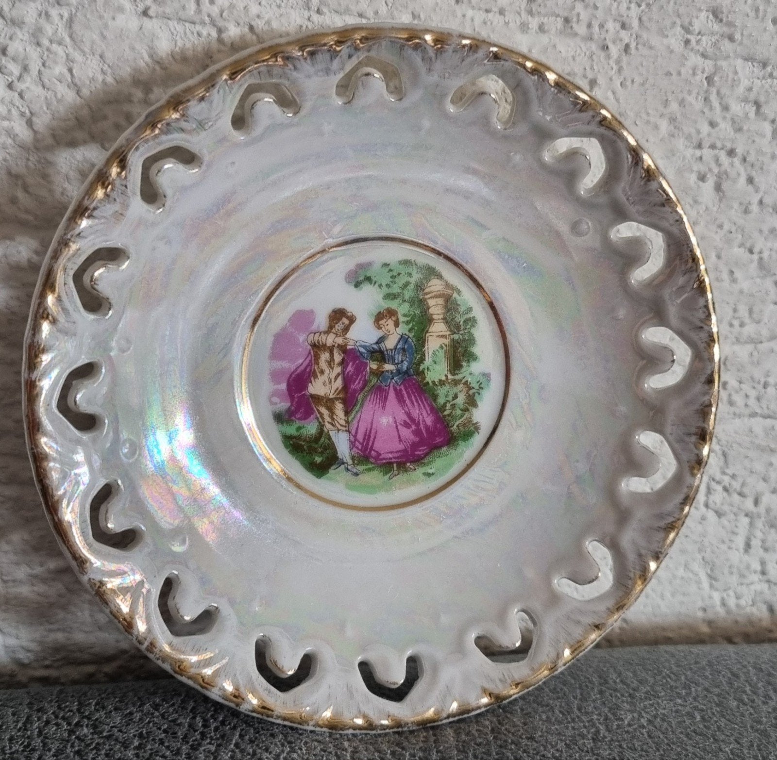Vintage schoteltje parelmoer, Verzenden, Glas, Overige stijlen