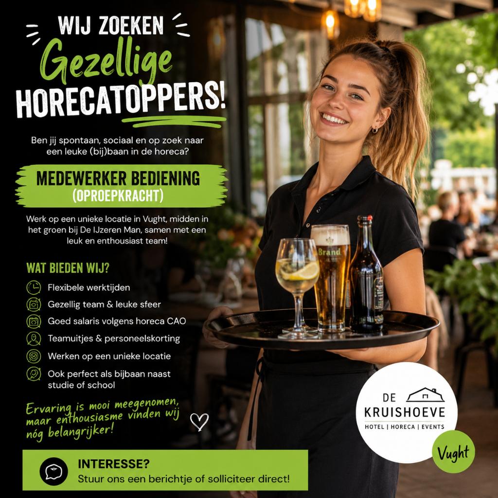 Medewerker bediening, Vacatures, Vacatures | Horeca en Catering, MBO, Starter, Tijdelijk contract, Geschikt als bijbaan, Tot en met 24 uur