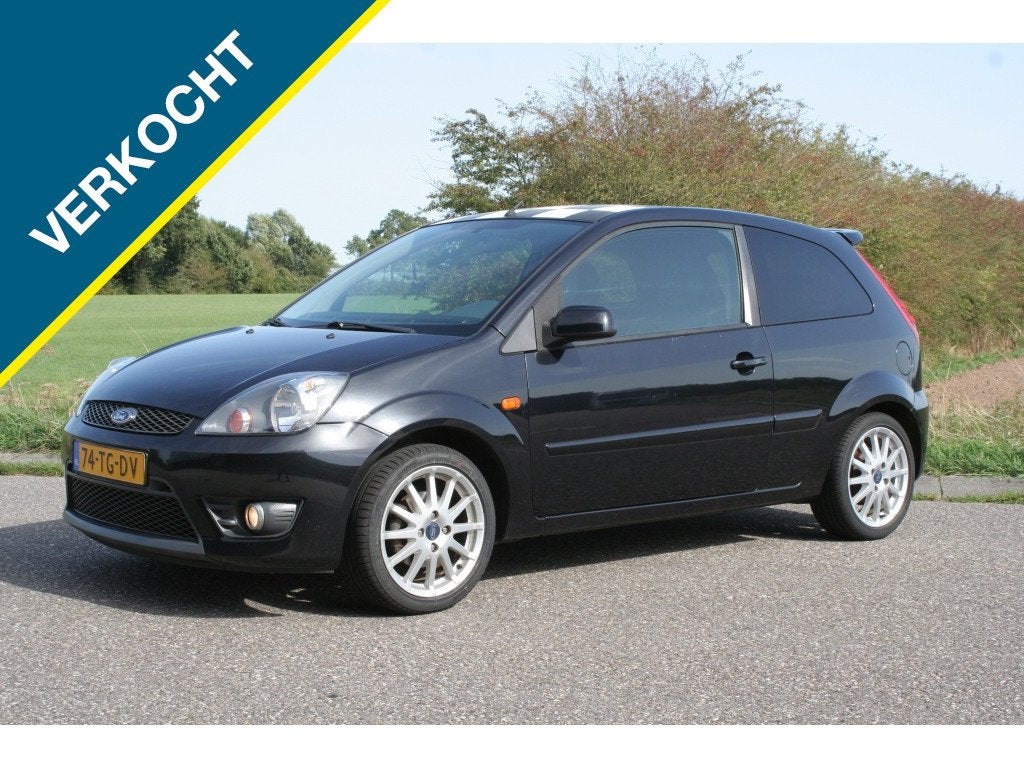 Ford Fiesta 1.6-16V Ultimate Ed. (bj 2006), 1596 cc, 4 cilinders, Leder en Stof, Zwart