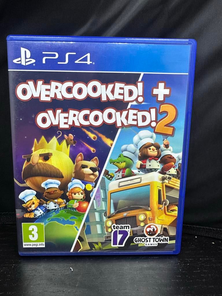 Overcooked! + Overcooked! 2 - PS4 (Zo goed als nieuw), Spelcomputers en Games, Games | Sony PlayStation 4, G, T, Eén computer