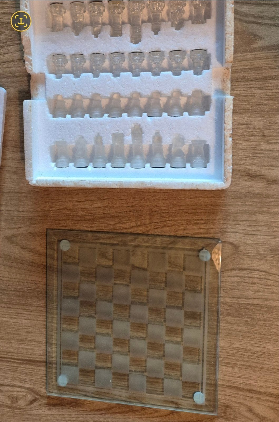 Klein schaakspel glas, Ophalen of Verzenden