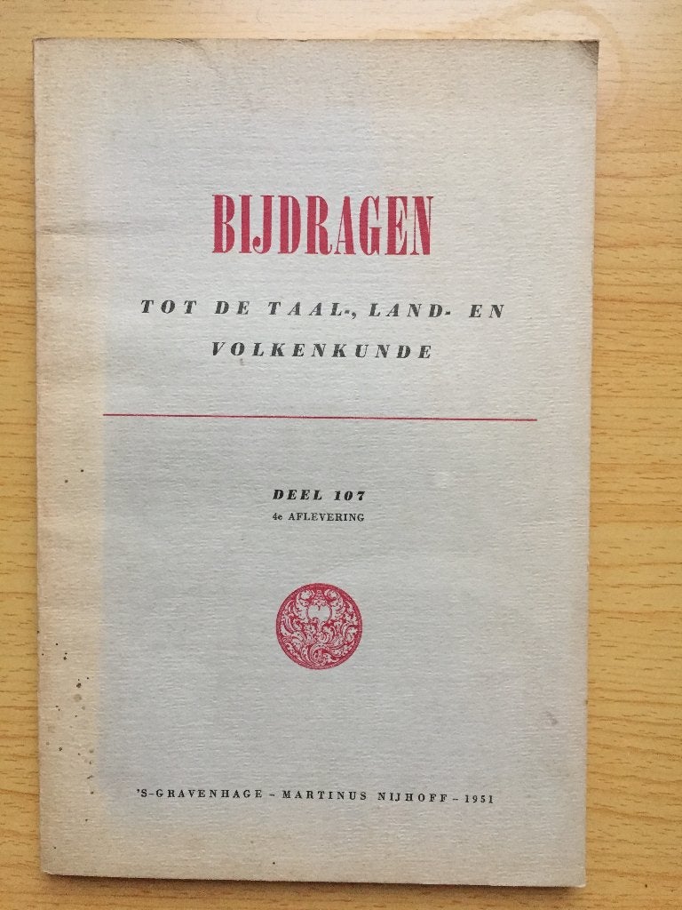 Bijdragen tot de Taal-, Land en Volkenkunde dl 107-4, 1951, Verzenden, Gelezen, Diverse auteurs