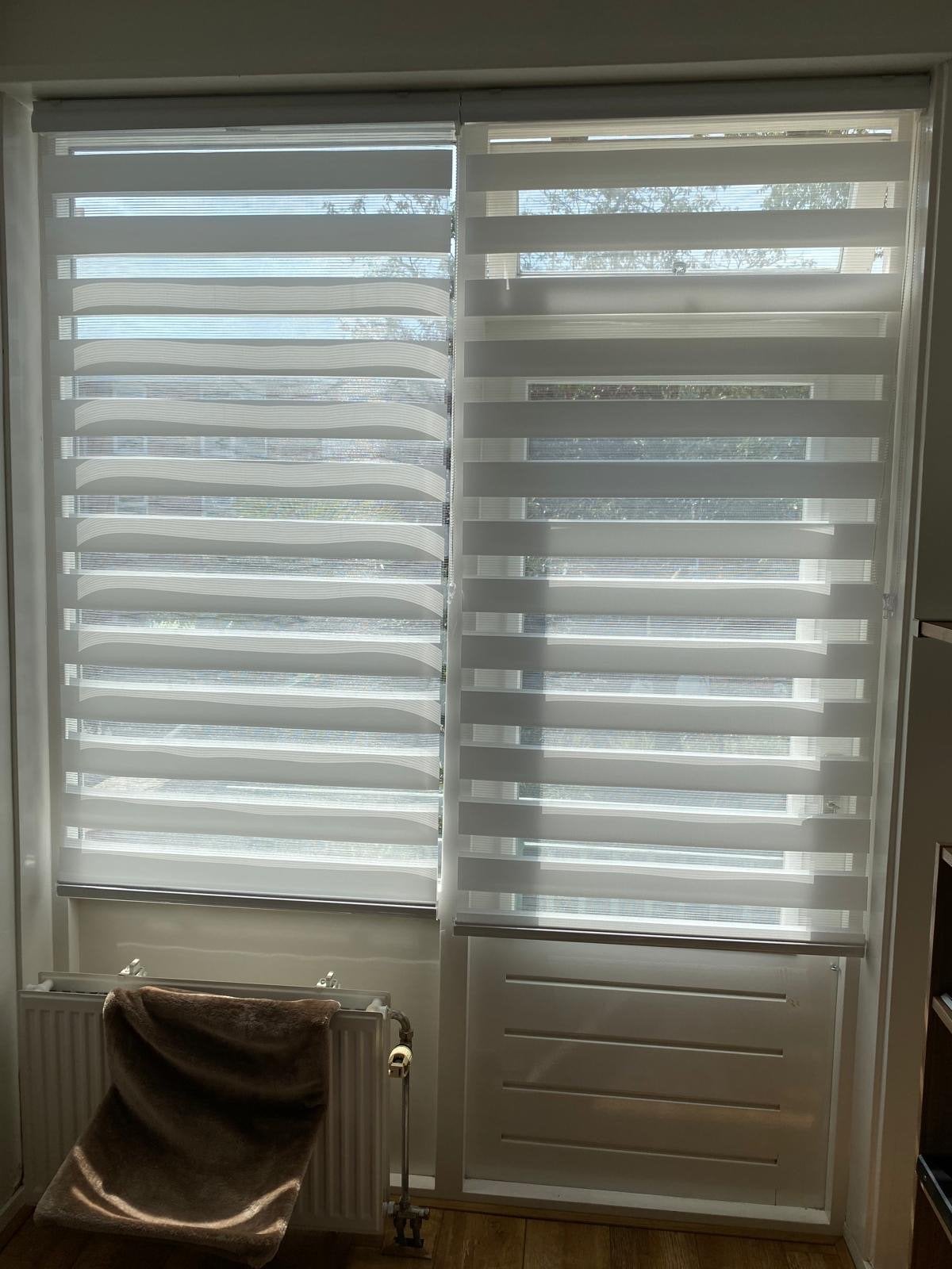 Duo rolgordijnen wit 90x200 cm - 2 stuks zebra blinds, Ophalen, Overige merken, Duo rolgordijn, Wit
