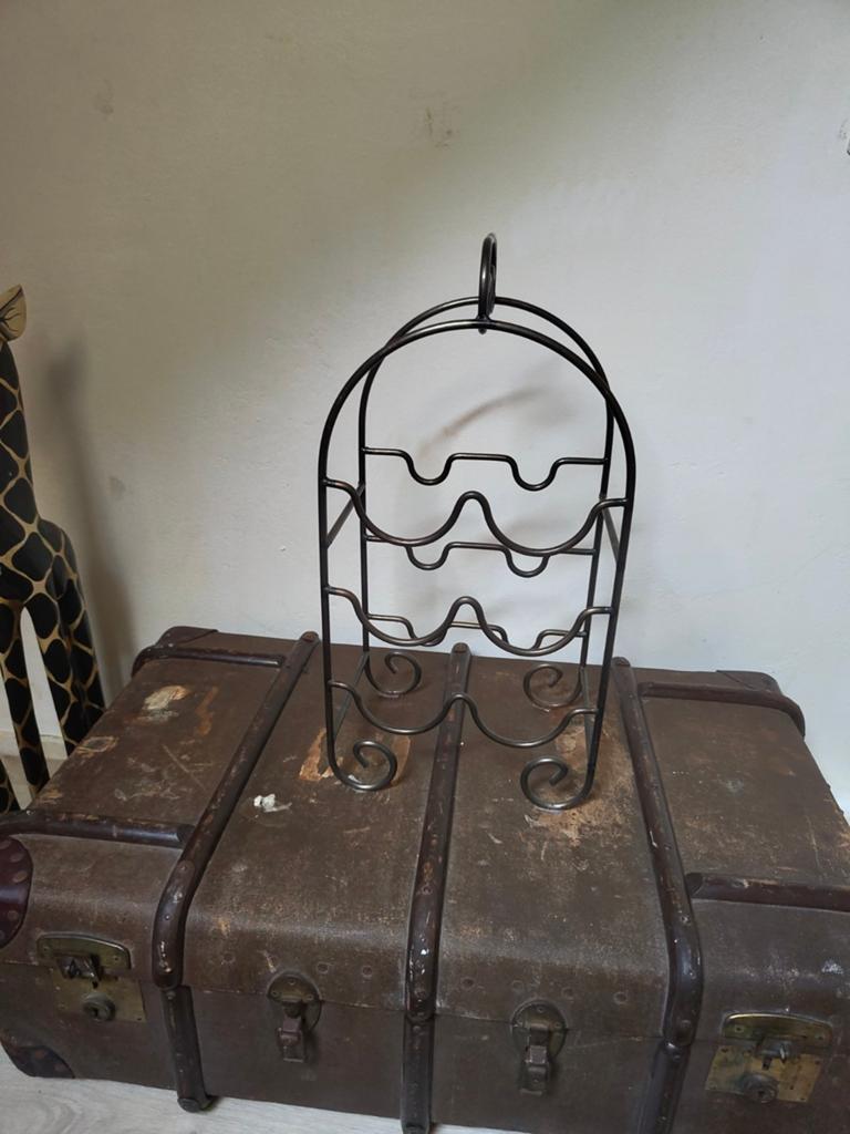 Decoratief metalen wijnrek voor 6 flessen, Gebruikt, 5 tot 15 flessen, Ophalen of Verzenden, Metaal