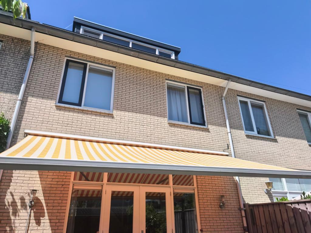 Zonnescherm 6x3 meter in goede staat, 300 cm of meer, Ophalen of Verzenden, 450 cm of meer, Knikarmscherm