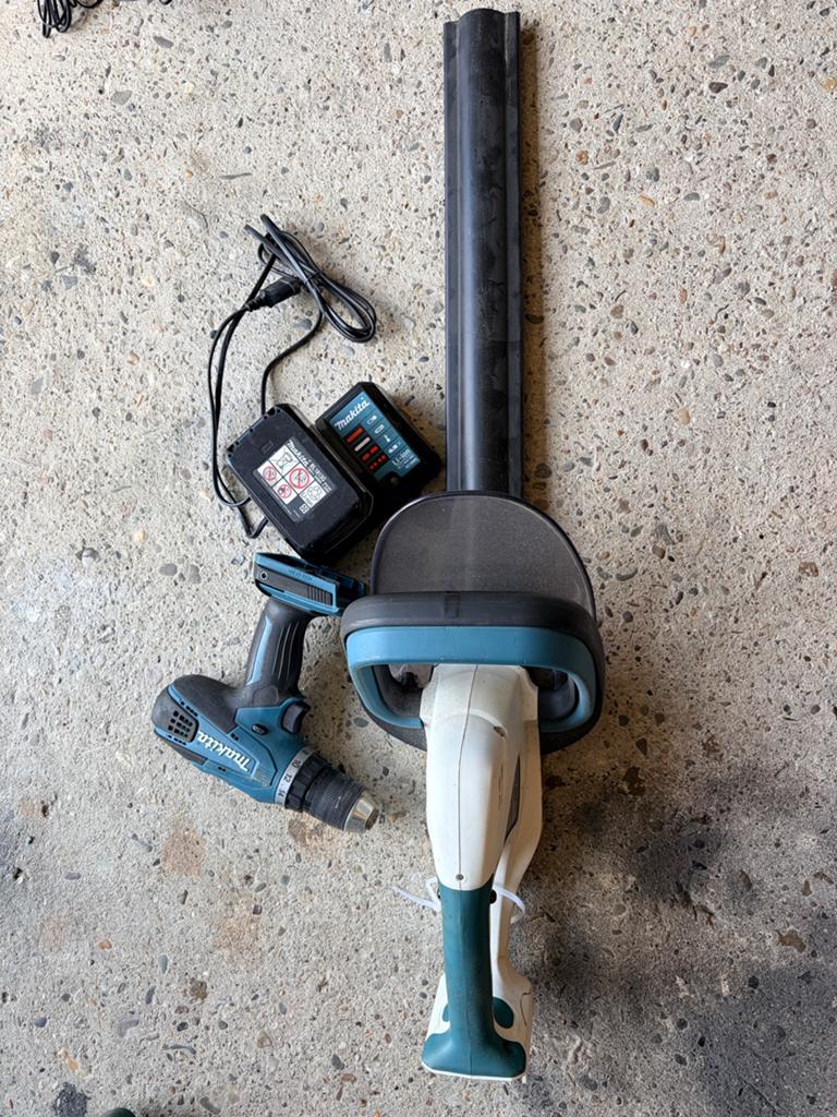 Makita 18V Heggenschaar & Schroefmachine Set met Lader, Ophalen of Verzenden, Gebruikt