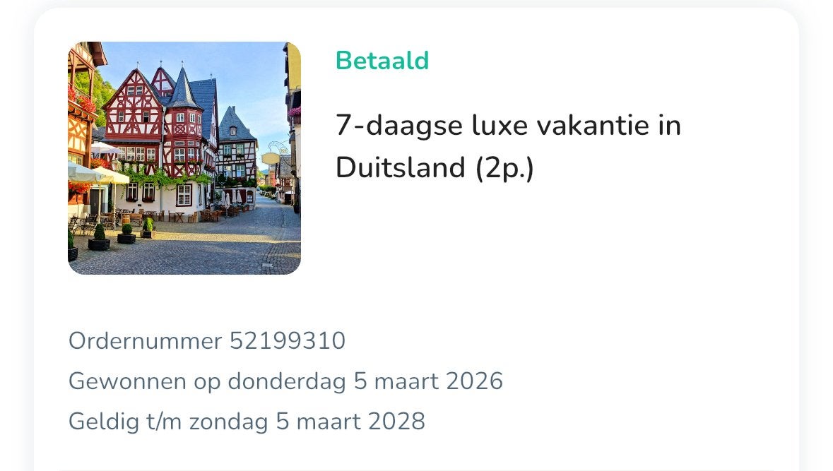 Vakantie, Tickets en Kaartjes, Twee personen, Ticket of Toegangskaart