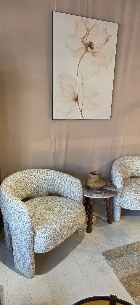 Fauteuil Hamilton Grove Bouclé 2 stuk | SHOWMODEL KORTING, Huis en Inrichting, Fauteuils, Ophalen, Zo goed als nieuw, Stof, Jara