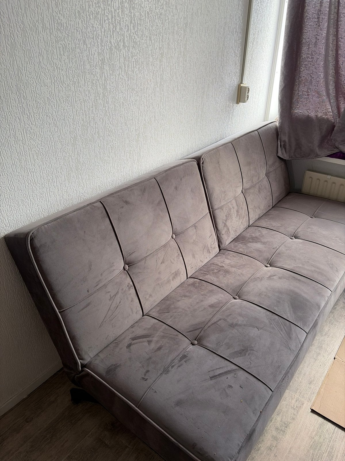 Grijze slaapbank 190x120cm, Ophalen, Gebruikt, Minder dan 75 cm, 150 tot 200 cm