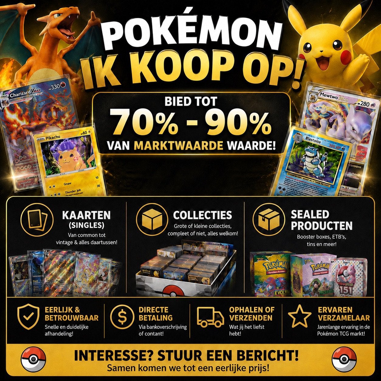 🔥Gezocht ! : Pokemon / Ik Betaal 70-90% Actuele Marktwaarde, Ophalen of Verzenden, Zo goed als nieuw