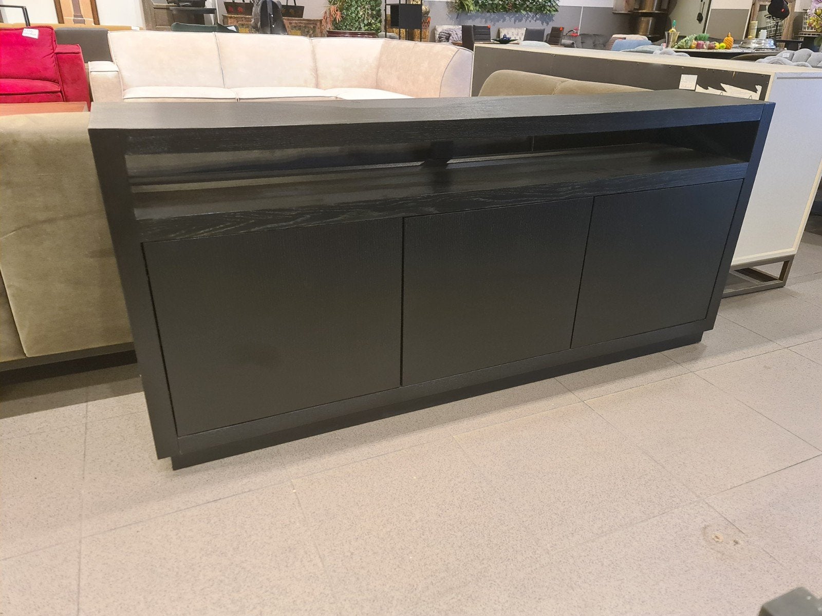 Nieuwe Richmond Oakura dressoir 190x85x40cm eiken fineer, Ophalen, Hout, Zwart, .