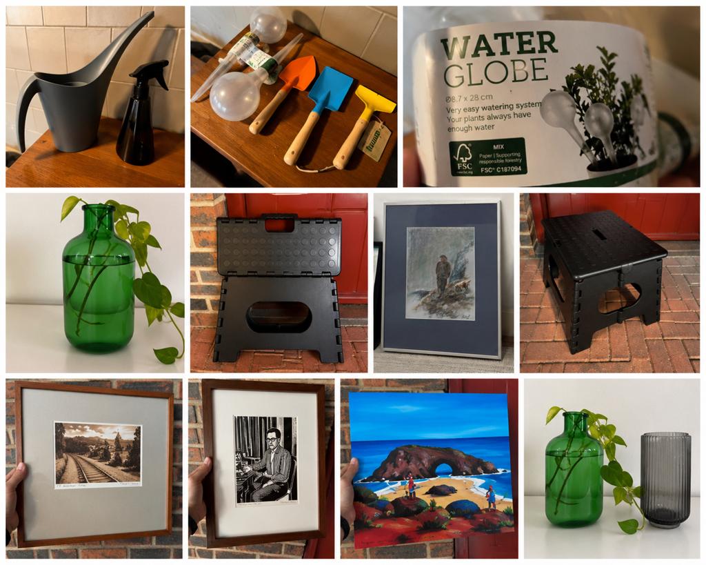 Complete woondecoratie set –schilderijen,planten…, Huis en Inrichting, Complete eetkamers, Ophalen of Verzenden, Zo goed als nieuw