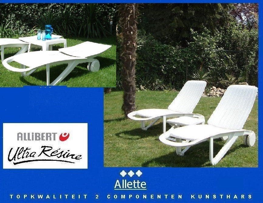 Allibert sun lounger ligbed ligstoel vgl kettler rovergarden, Ophalen, Zo goed als nieuw, Kunststof, Verstelbaar