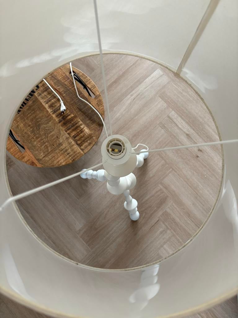 Ikea Svarva vintage vloerlamp designer lamp wit, Huis en Inrichting, Lampen | Vloerlampen, Gebruikt, 100 tot 150 cm, Kunststof