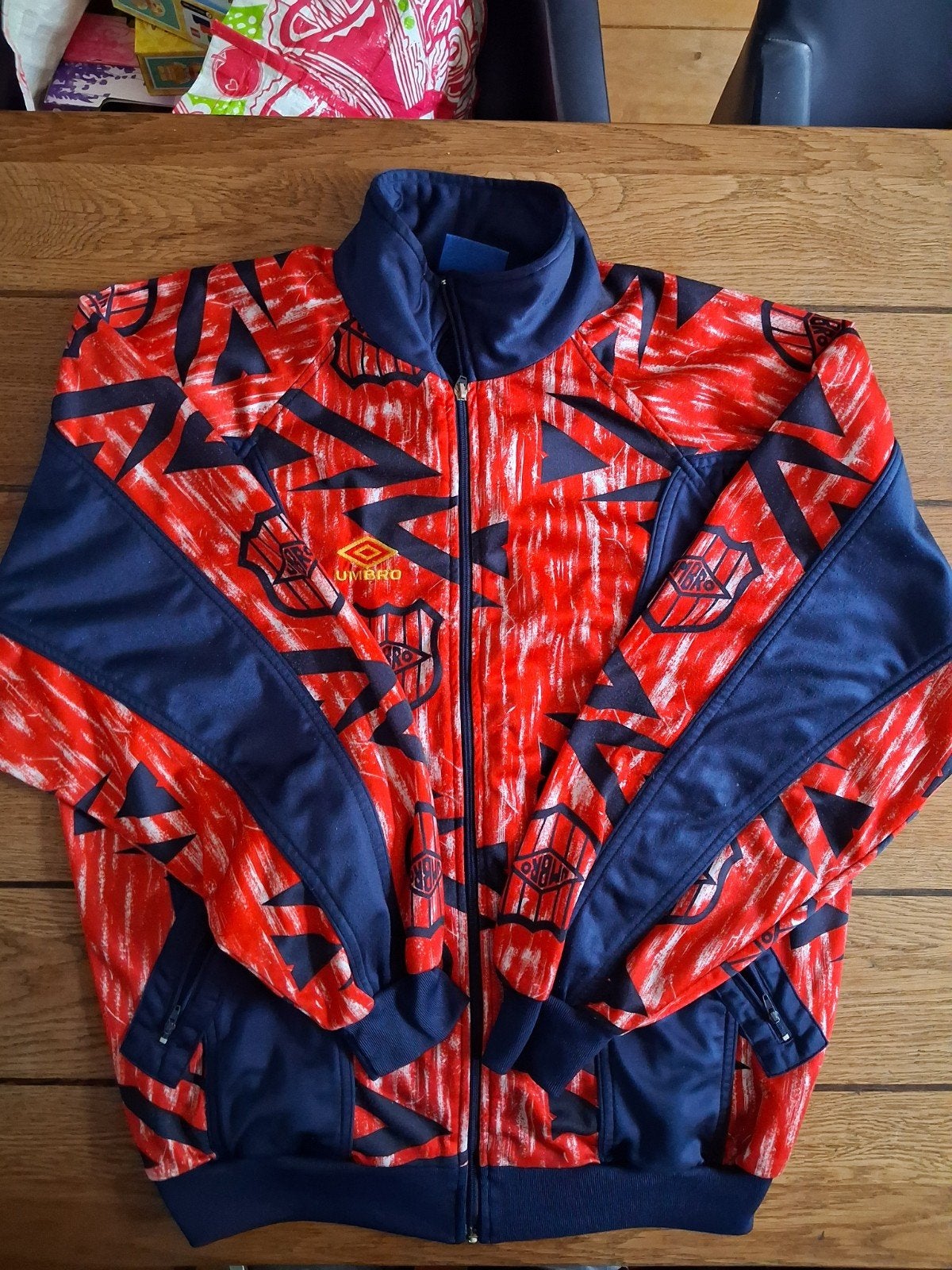 Vintage Umbro trainingsjack in stijl van AFCA Ajax XL, Meerkleurig, Maat 56/58 (XL), Ophalen of Verzenden, Zo goed als nieuw