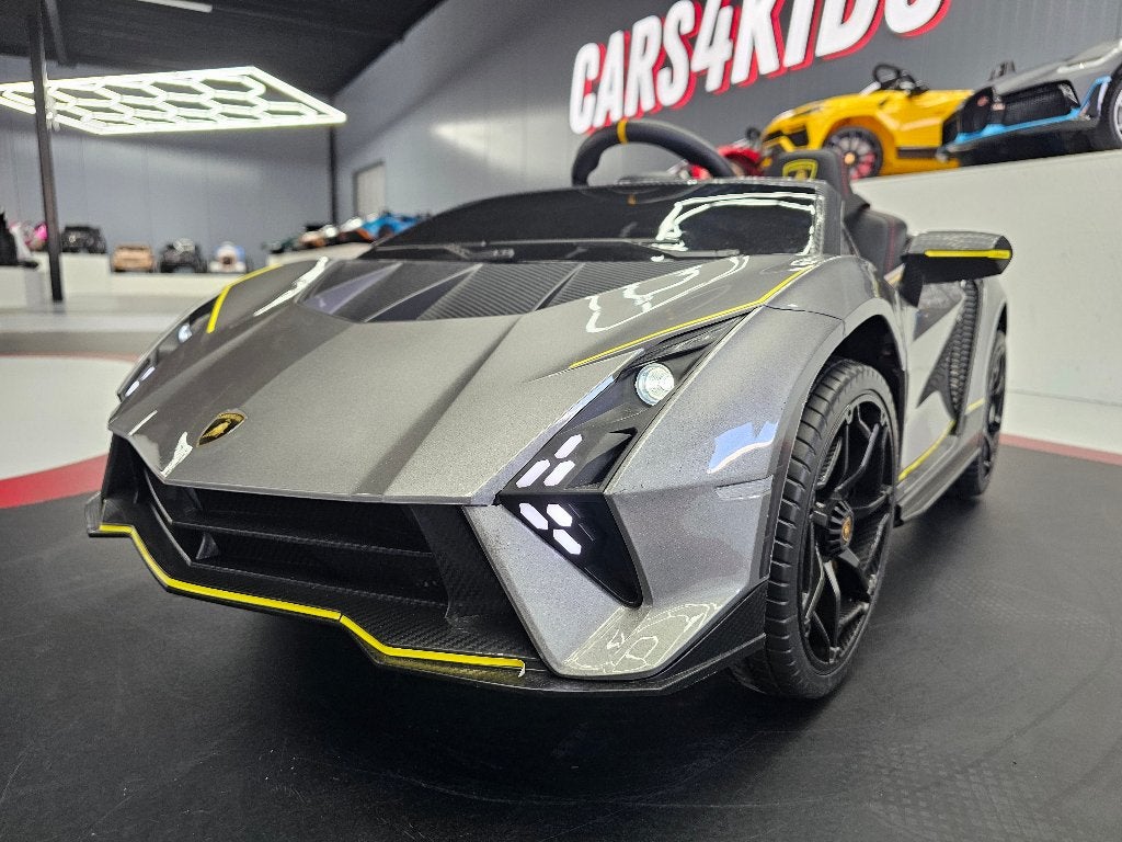 Kinderauto Lamborghini Autentica - 12 volt - leren zit - RC