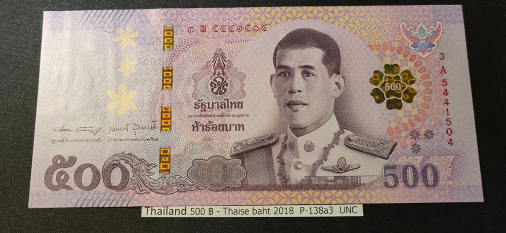 Thailand 500 Baht 2018 P-138a3 UNC Bankbiljet, Postzegels en Munten, Bankbiljetten | Azië, Ophalen of Verzenden