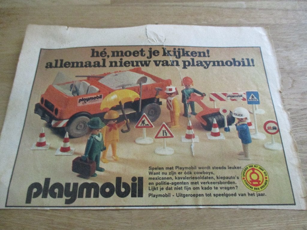 VINTAGE RECLAME ADVERTENTIE PLAYMOBIL, Ophalen of Verzenden, Gebruikt
